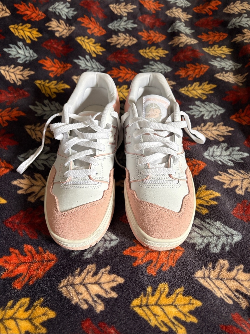 New Balance 550 Low-Top Sneakers in White and Blush